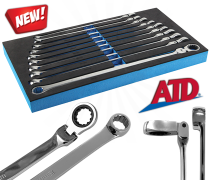 ATD Flexible Head Extra Long Wrench Set