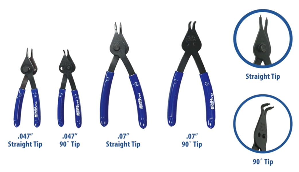 4 Pc. Combination Internal/External Snap Ring Pliers Set
